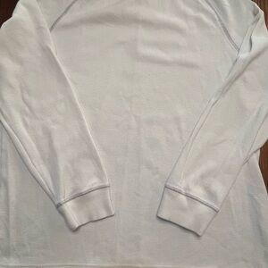 Men's White Henley Waffle Weave